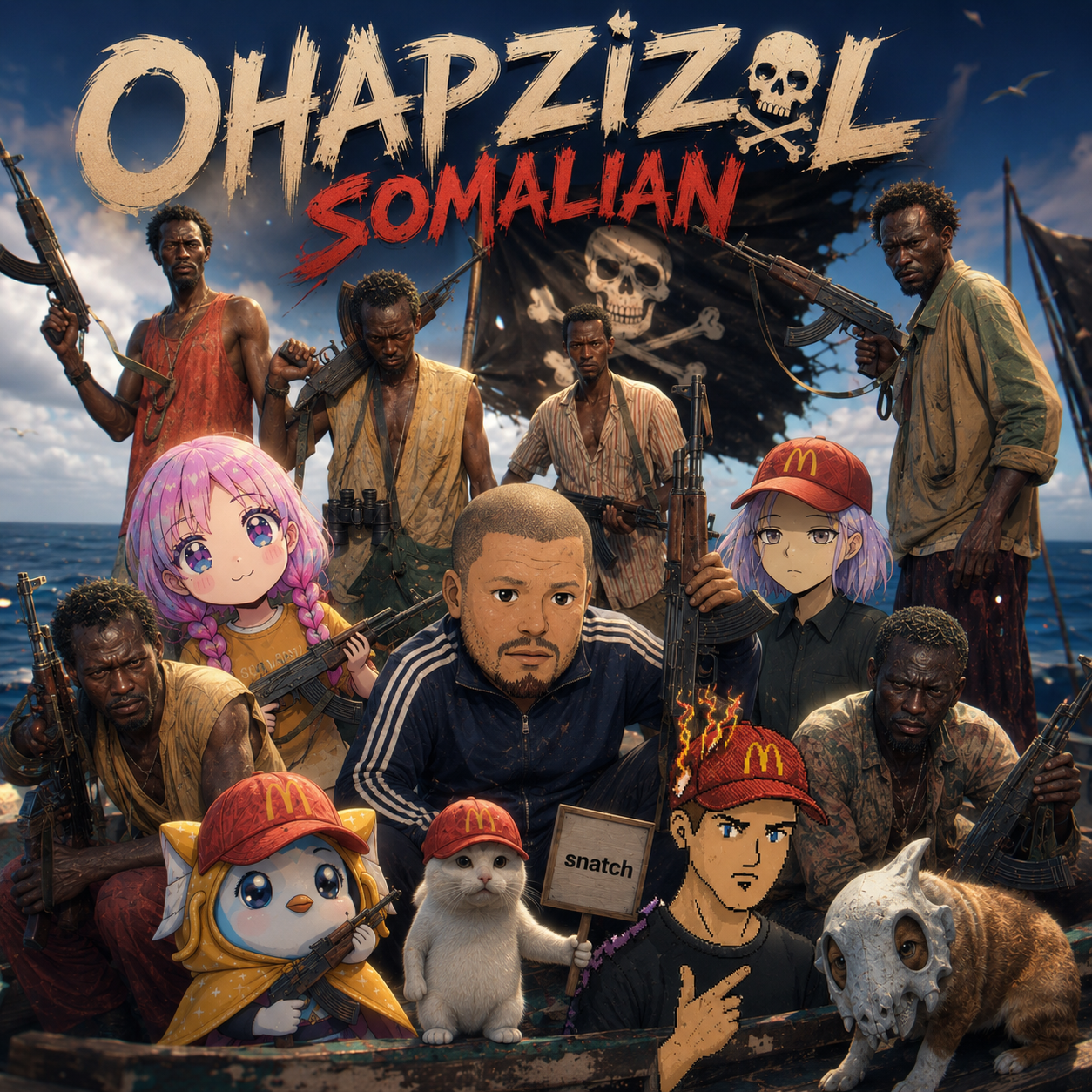 OHAPZIZOL SOMALIAN pirate clan gathered aboard a ship